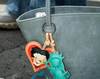 Cute Microfiber Leather Keychain for Bags – Handmade Adorable Bag Charm Accessory Gift