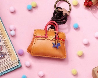 Handbag-ception Leather Bag Charm, Unique Bag Charm, Cute Key Chain, Handmade Bag Charm, Keychain Gift, Unique Keychain, Unique Small Gift