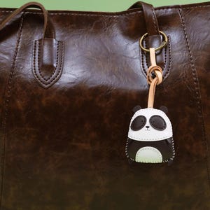 Panda Cute Bag Charm, Unique Microfiber Bag Charm, Cute Key Chain, Handmade Bag Charm, Keychain Gift, Animal Keychain image 2