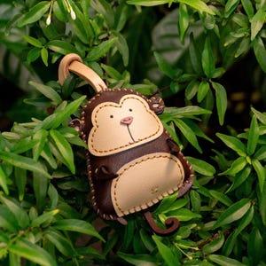 Panda Cute Bag Charm, Unique Microfiber Bag Charm, Cute Key Chain, Handmade Bag Charm, Keychain Gift, Animal Keychain Monkey