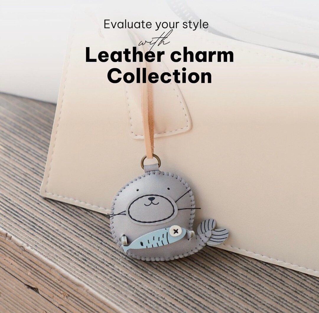 Seal Bag Charm, Unique Microfiber Bag Charm, Cute Key Chain, Handmade ...