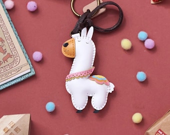 Llama Bag Charm, Unique Microfiber Bag Charm, Cute Key Chain, Handmade Bag Charm, Keychain Gift, Animal Keychain