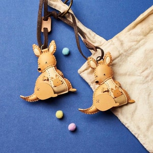 Dije de canguro para bolso, dije único de microfibra para bolso, llavero bonito, dije para bolso hecho a mano, llavero de regalo, llavero de animal, regalo pequeño único