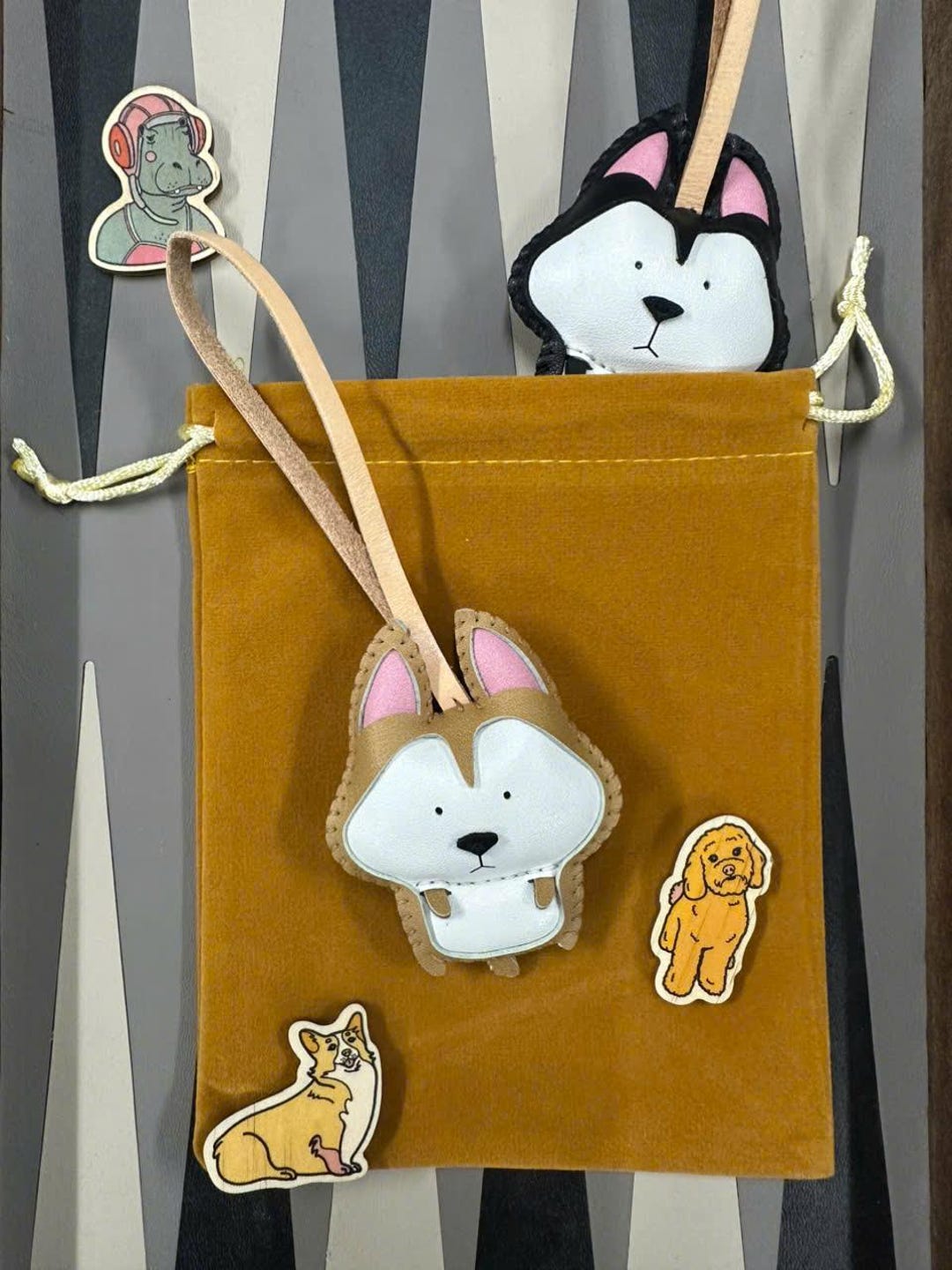 Handcrafted Husky Bag Charm: Microfiber Leather Dog Keychain - Etsy