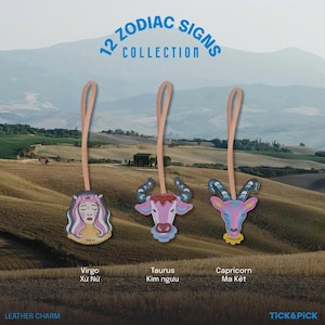 Zodiac Signs Bag Charm, Unique Bag Charm, Key Chain, Handmade Bag Charm, Keychain Gift, Handbag Charm, Unique Gift, Handcrafted Charm