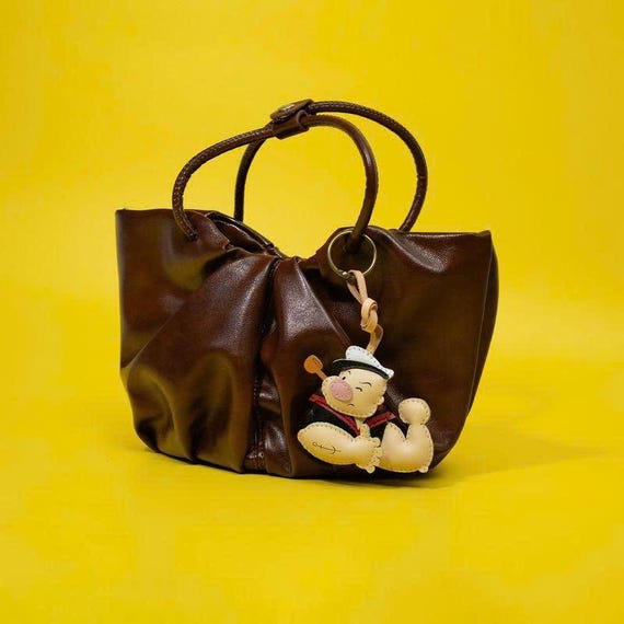 Bijou Pour Sac à Main - Chat Avec Brillants Sur Cuir Vert Pomme - Métal Couleur Argent