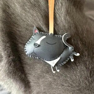 Tuxedo Cat, Bicolor Cat Bag Charm, Unique Microfiber Bag Charm, Cute Key Chain, Handmade Bag Charm, Keychain Gift, Animal Keychain British Shorthair
