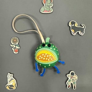 Muskmelon Bag Charm, Fruits Collection Bag Charm, Unique Microfiber Bag Charm, Fruits Keychain, Gift for Her