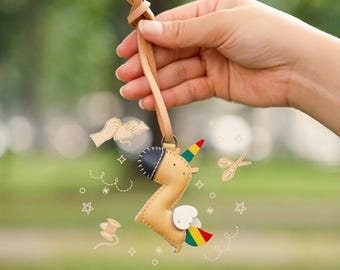 Unicorn Bag Charm Toy, Cute Microfiber Bag Charm, Lovely Animal Keychain, Unique Accessories, Leather Gift, Bag Charm for Handbag