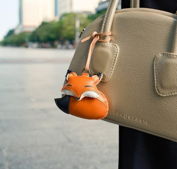 Fire Fox Bag Charm Unique Microfiber Bag Charm Cute Key Chain Handmade Bag Charm Keychain Gift Animal Keychain Unique Gift for Friend Etsy