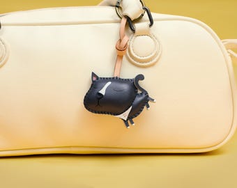 British Cat Bag Charm, Cute Microfiber Bag Charm, Animal Keychain, Handbag Accessories for Women Girls, Unique Small Gift