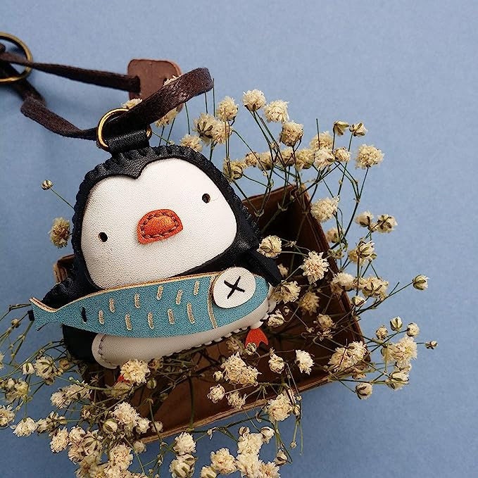 Penguin Bag Charm, Unique Bag Charm, Cute Key Chain, Handmade Bag Charm, Keychain Gift, Animal Keychain, Gift for Friends