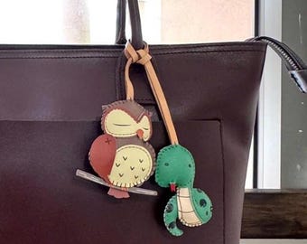 Llavero de la colección de animales, llavero de pollo/pingüino/búho/perezoso, llavero de microfibra adorable, llavero de animales encantador, accesorios únicos