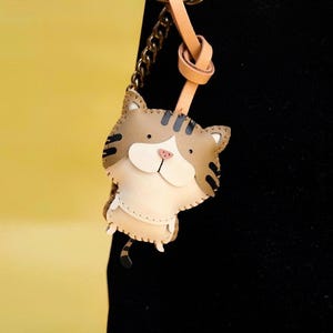 Tuxedo Cat, Bicolor Cat Bag Charm, Unique Microfiber Bag Charm, Cute Key Chain, Handmade Bag Charm, Keychain Gift, Animal Keychain Striped cat
