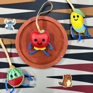 Apple Bag Charm, Cute Fruit Bag Charm, Fruit Collection Keychain Gift, Fruits Collection Bag Charm, Handmade Bag Charm, Gift for Her