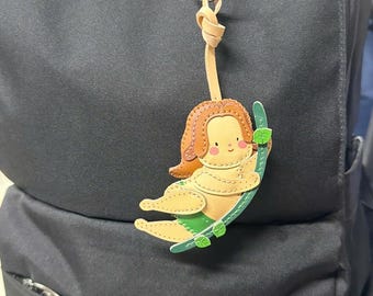 Tarzan Character Bag Charm, Handmade Adorable Microfiber Leather Bag Charm Keychain – Microfiber Accessory for Bags & Keys