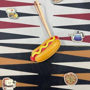 Hotdog Bag Charm, French Fried Bag Charm, Donut Keychain, Foodie Collection Bag Charm, Unique Microfiber Bag Charm,