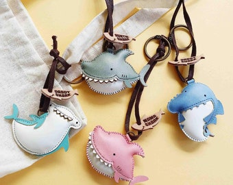 Baby Shark Doo Doo Doo Leather Charm, Unique Bag Charm, Cute Key Chain, Handmade Bag Charm, Keychain Gift, Animal Keychain