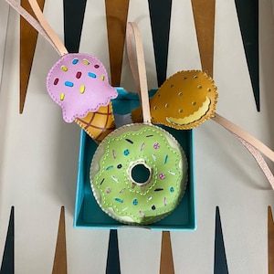 Foodie Collection Bag Charm, Unique Microfiber Bag Charm, Handmade Bag Charm, Keychain, Unique Keychain Gift