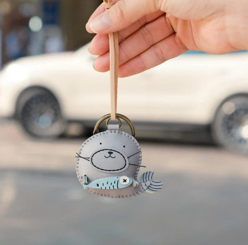 Penguin Bag Charm, Unique Bag Charm, Cute Key Chain, Handmade Bag Charm, Keychain Gift, Animal Keychain, Gift for Friends