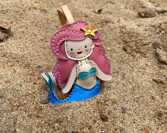 The Little Mermaid Bag Charm, Vegan Leather Keychain, Cute Bag Charm, Purse Accessory, Keychain Charm, Backpack Decoration