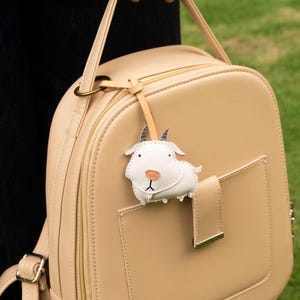Panda Cute Bag Charm, Unique Microfiber Bag Charm, Cute Key Chain, Handmade Bag Charm, Keychain Gift, Animal Keychain Goat