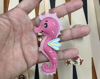 Pink Seahorse Bag Charm, The Sea. Marine Collection Bag Charm, Handmade Bag Charm, Keychain Gift, Unique Keychain, Unique Small Gift