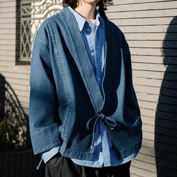 Japanese Fashion Kapital Noragi Kimono Sense Denim Coat Cardigan