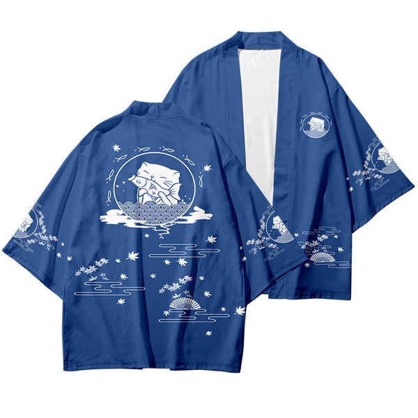 Japanese Tokyo Shibuya Light Kimono Happi Shiba Inu Dog Neko Cat CARDIGAN