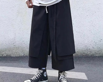 Japanese Harajuku Kimono Casual Skirt Pants Loose Wide Leg Harem Pants