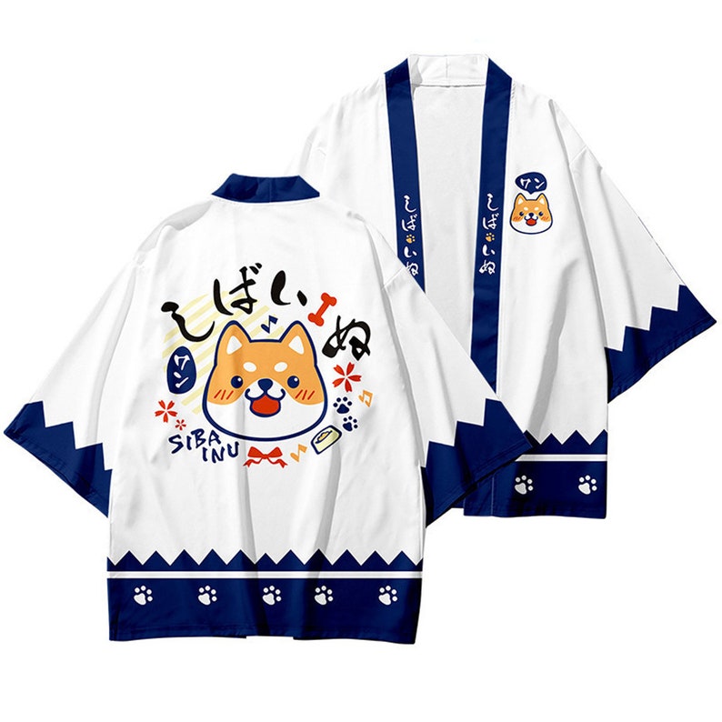 Japanese Tokyo Shibuya Light Kimono Happi Shiba Inu Dog Neko Cat CARDIGAN Brown Shiba Inu