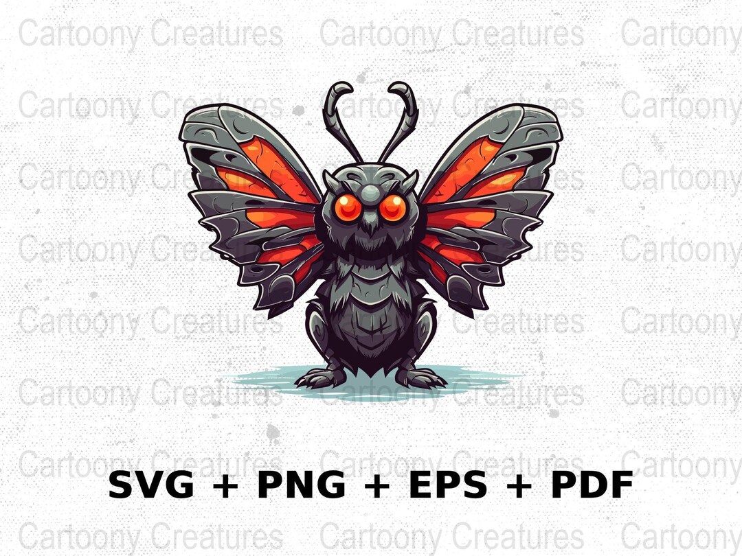 Cartoon Mothman Svg Png Eps Commercial Use Clipart Vector - Etsy