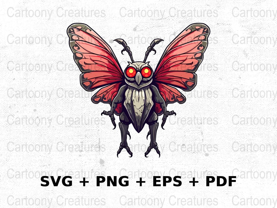 Cartoon Mothman Svg Png Eps Commercial Use Clipart Vector - Etsy