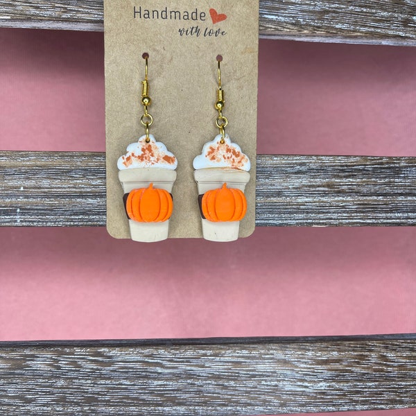 Pumpkin Spice Latte Earrings | Polymer Clay Earrings