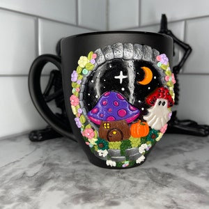 Cottage Ghost Mug | Fall Mug | Cottagecore | Witchy | Supernatural | Boho | Spooky