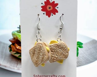 Grilled Cheese Polymer clay earrings