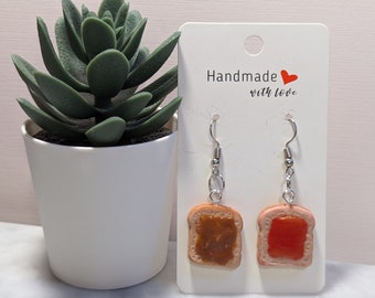 Peanut Butter and Jam Sandwich Earrings