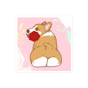The CUTE  &quot;LUNA The CORGI&quot; Corgi Vinyl Sticker - Gift for Dog Lovers and Dog Moms