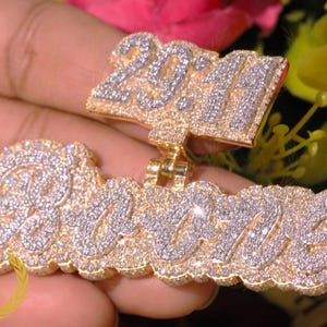 Same Style Custom Name IGI Certified VS Real Lab Round Cut Diamond, Name Pendant Iced Out Hip Hop 925 Silver White/Yellow Gold Plated