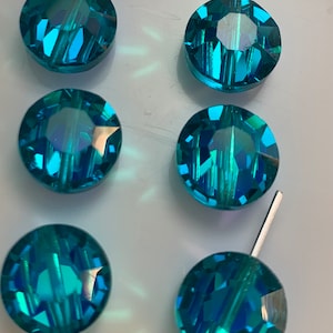 Blue zircon, Blue zircon AB, 10 mm, 6 , 72, 144 beads, Vintage, Swarovski factory packs, Art 5100, Art 5101