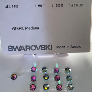 Vitrail Medium , 8mm, 12 beads, 288 beads, Vintage, Swarovski factory packs, Art 5100