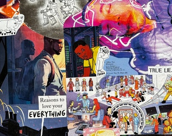 Papiercollage mit Motiv: ‘Love your everything’