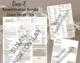 2023 OASIS-E Recertification Cheat Sheet BUNDLE - RN