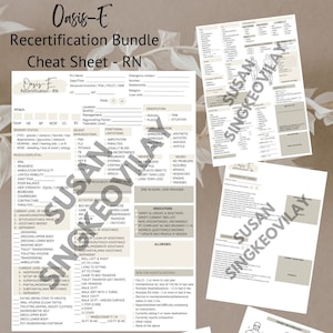 2023 OASIS-E Recertification Cheat Sheet BUNDLE - RN