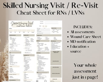 Home Health Skilled Nursing Visit Cheat Sheet for RNs and LVNs