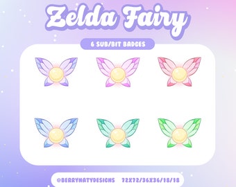 Cute Fairy Sub Badges for Twitch Streamers / Kick, Youtube, Discord / bit badges / Instant Download / Ready to Use Stream Badges