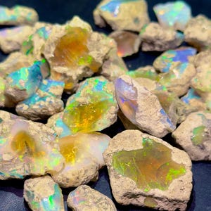 Ethiopian Opal Rough Stones – Wholesale Fire Opal Lot, Natural Raw Opal for Jewelry & Lapidary