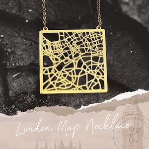 Collar con colgante de paisaje urbano de Londres / Joyería geométrica minimalista / Colgante minimalista / Accesorio de moda de Londres / Regalo / Acero inoxidable