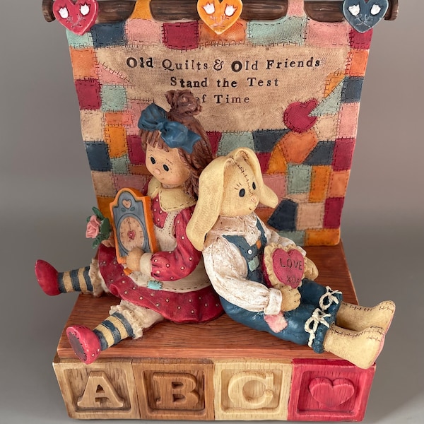 Vintage The San Francisco Music Box Company Old Quilts & Old Friends Music Box Plays “You’ve Got A Friend”