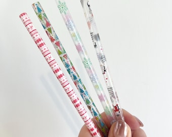 Vervangend rietje Vervangend plastic herbruikbaar rietje Kerstontwerpen Kerstrietjes Set 16 oz bekerrietje Vervangend rietje voor beker